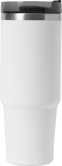White steel thermo tumbler mockup, Png transparent